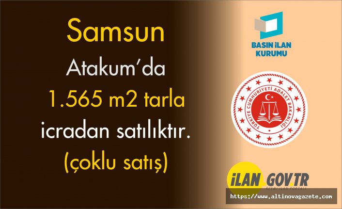 Samsun Atakum'da 1.565 m2 tarla icradan satılıktır (çoklu satış)