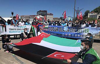 Giresun'da, İsrail'in Mescid-i Aksa'ya yönelik saldırıları protesto edildi