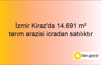 İzmir Kiraz'da 14.691 m² tarım arazisi icradan satılıktır