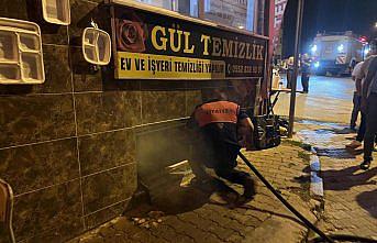 Sinop'ta temizlik malzemeleri satılan iş yerinde çıkan yangın söndürüldü