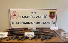 Karabük'te ruhsatsız tabanca ve 3 av tüfeği ele geçirildi