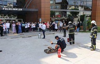 Karabük'te hastanede yangın tatbikatı yapıldı