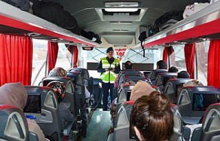 Bolu'da şehirlerarası yolcu otobüslerinde...