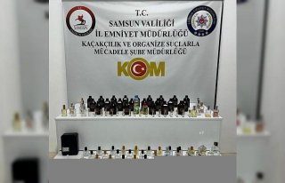 Samsun'da gümrük kaçağı parfüm operasyonunda...