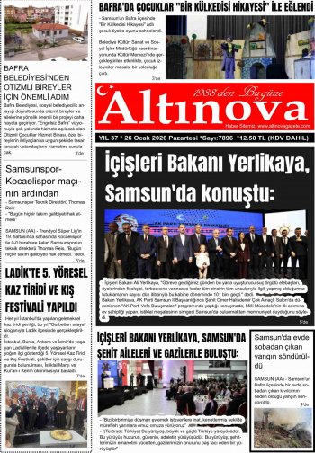 Bafra Haber, Bafrahaber, Bafra Haberleri, altinovagazete.com - 26.01.2026 Manşeti