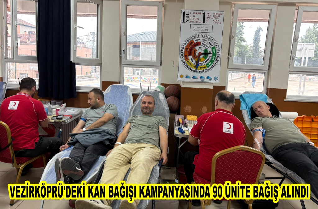 Vezirköprü'deki kan bağışı kampanyasında 90 ünite bağış alındı