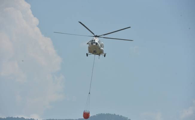 Karabük'te helikopter destekli yangın tatbikatı