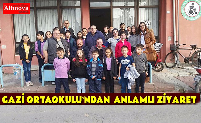 GAZİ ORTAOKULUNDAN TÜRKİYE SAKATLAR DERNEĞİ BAFRA ŞUBESİNE ANLAMLI ZİYARET