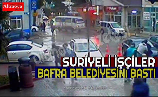 Bafra Belediyesini bastılar, yumruklar havada uçuştu