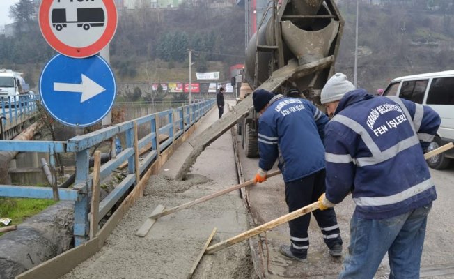 Karabük'te kaldırım çalışması