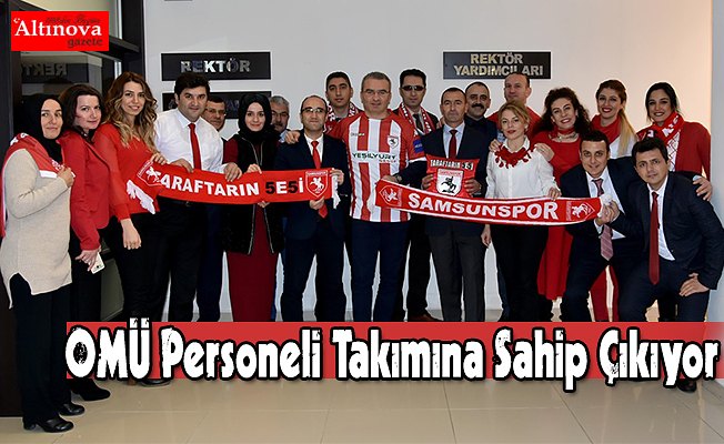 OMÜ Personeli Takımına Sahip Çıkıyor