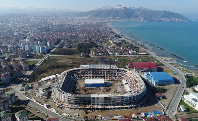 Ordu'da yapılan stadın kaba inşaatı bitti