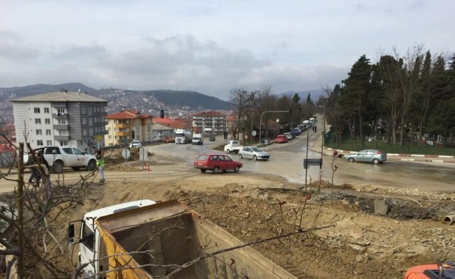 Bartın'da bölünmüş yol çalışmaları