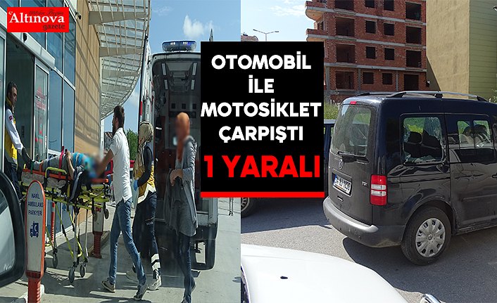 Otomobil ile motosiklet çarpıştı