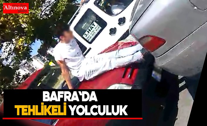 Bafra`da tehlikeli yolculuk