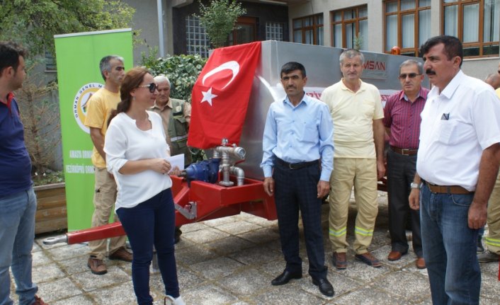 Vezirköprü'deki orman köylerine yangına müdahale tankeri verildi