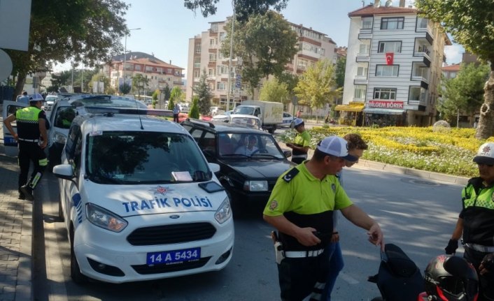 Bolu'da motosiklet sürücüleri denetlendi