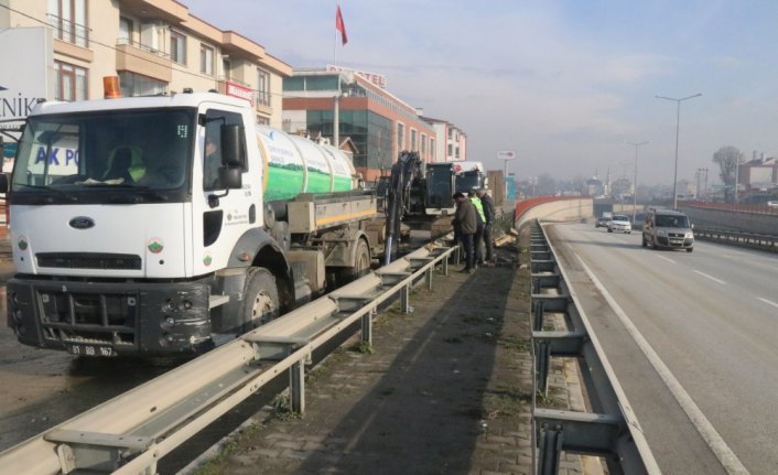 Düzce'de su borusunun patlaması