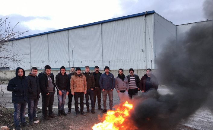 Karabük'te fabrika işçilerinden eylem