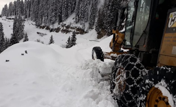 Giresun yaylalarında kar mücadelesi