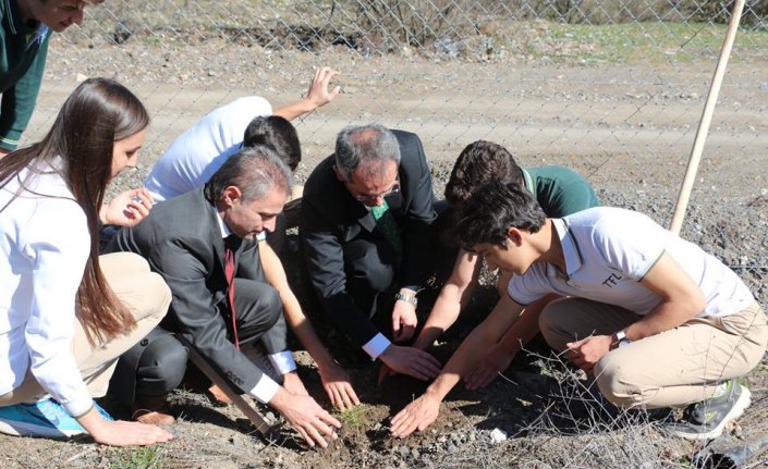 Kaymakam Pişkin, öğrencilerle fidan dikti