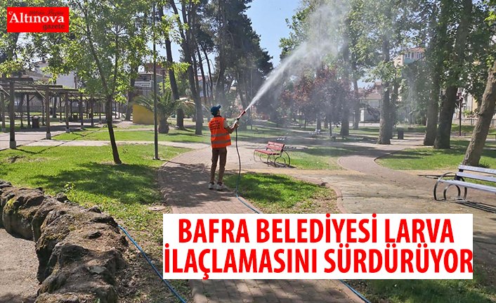 BAFRA BELEDİYESİ LARVA İLAÇLAMASINI SÜRDÜRÜYOR