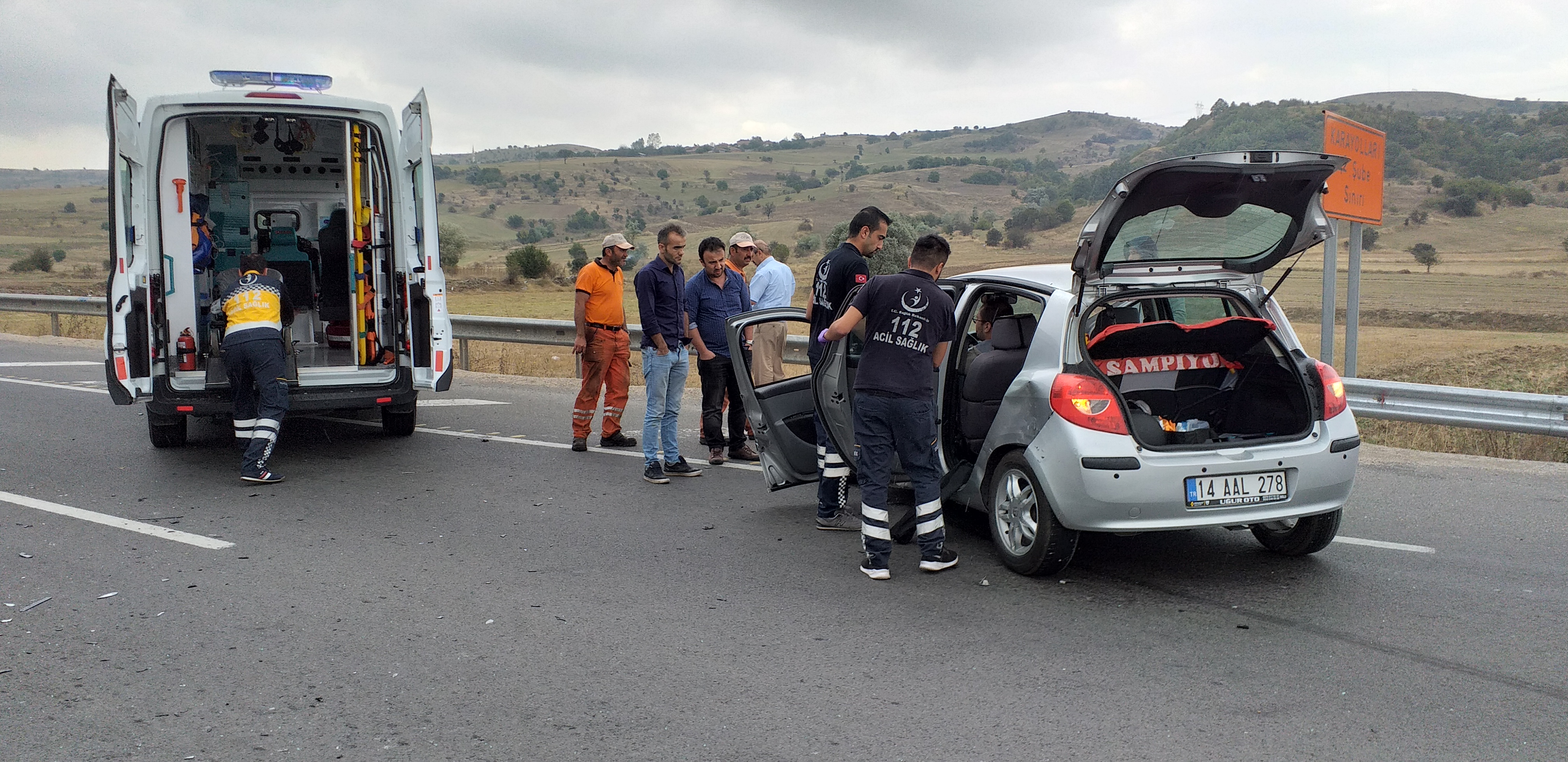 Yeniçağa'da trafik kazası: 2 yaralı