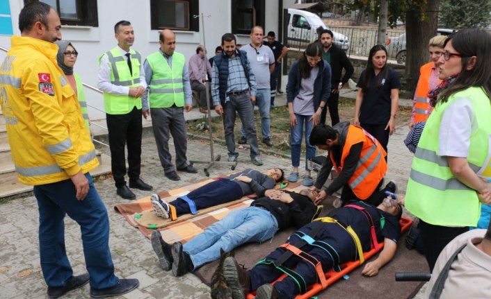 Mudurnu'da yangın tatbikatı yapıldı