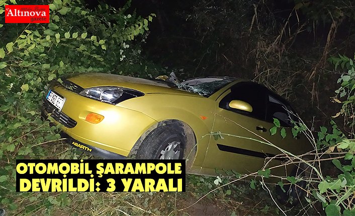 Otomobil şarampole devrildi: 3 yaralı