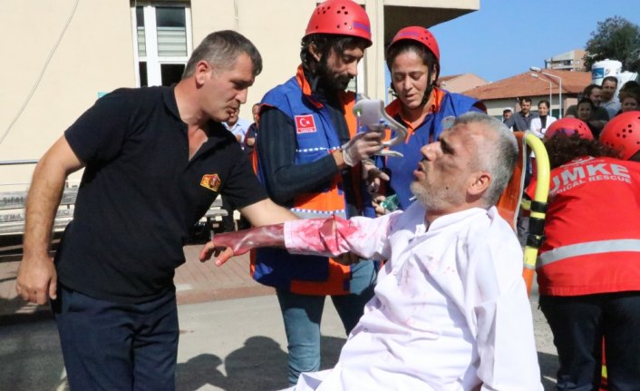 Zonguldak'ta hastanede yangın tatbikatı