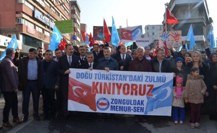 Zonguldak'ta, Çin'in Doğu Türkistan politikaları protesto edildi