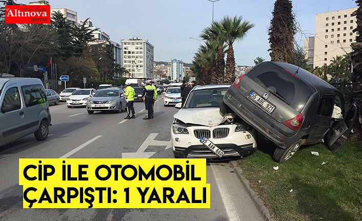 Cip ile otomobil çarpıştı: 1 yaralı