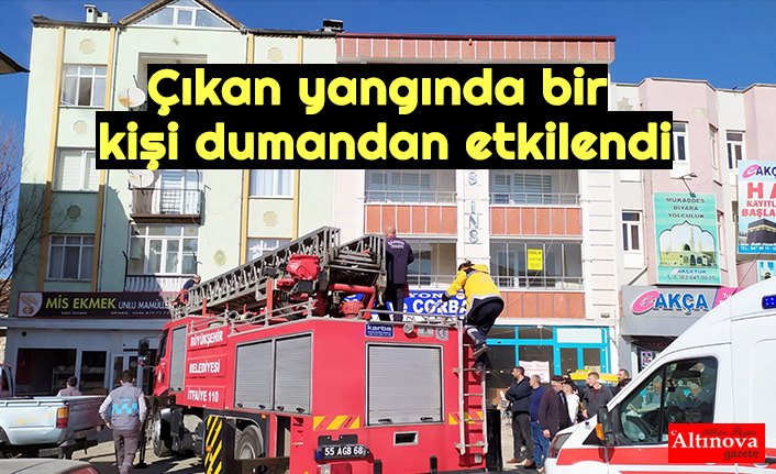 Çıkan yangında bir kişi dumandan etkilendi