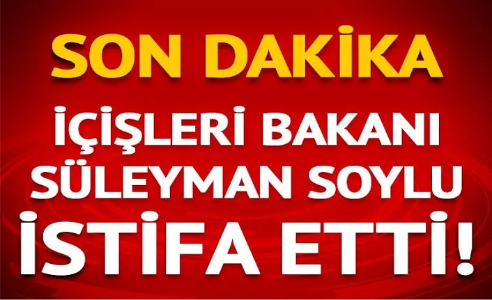 İçişleri Bakanı Süleyman Soylu istifa etti.