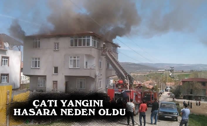 Vezirköprü'de çatı yangını hasara neden oldu