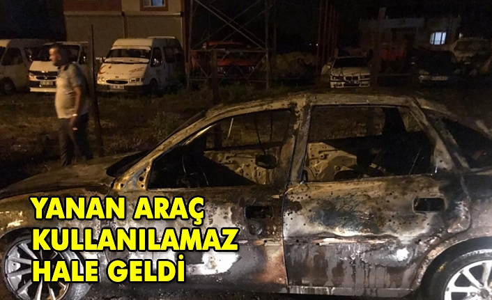 Seyir halindeyken alev alan araç kullanılamaz hale geldi