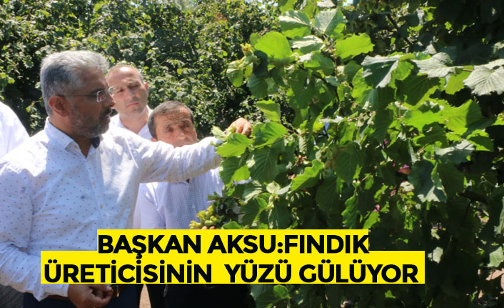 BAŞKAN AKSU: FINDIK ÜRETİCİSİNİN YÜZÜ GÜLÜYOR 