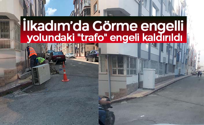 Görme engelli yolundaki "trafo" engeli kaldırıldı