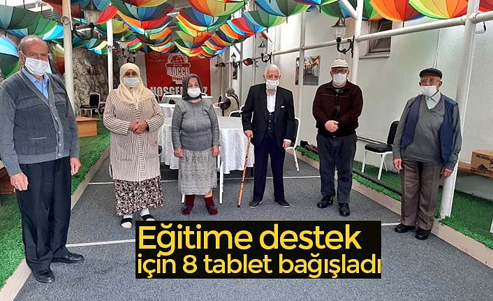 Eğitime destek için 8 tablet bağışladı