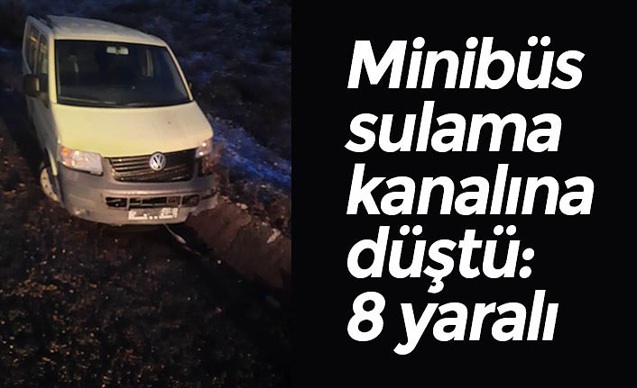 Minibüs sulama kanalına düştü: 8 yaralı