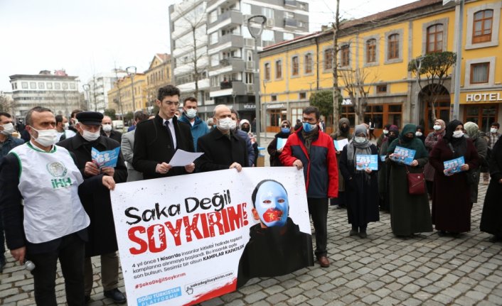 Trabzon'da İHH Derneği üyeleri, Çin'in Uygur Türklerine yönelik politikasını kınadı