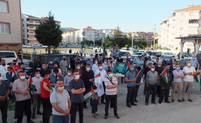 Tokat'ta İsrail'in Filistinlilere saldırıları konvoy oluşturularak protesto edildi