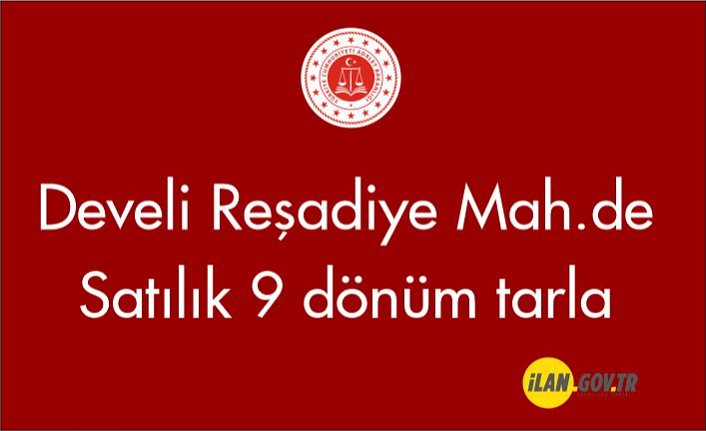 Develi Reşadiye Mah.de 9 dönüm tarla Satılık