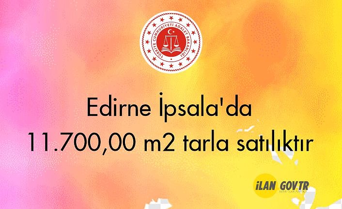 Edirne İpsala'da 11.700,00 m² tarla icradan satılıktır