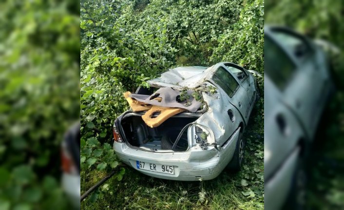 Zonguldak'ta otomobilin devrilmesi sonucu ölen maden işçisinin cenazesi defnedildi