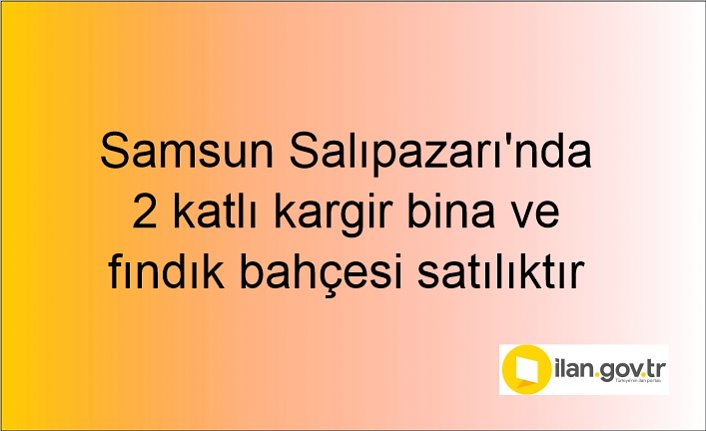 Samsun Salıpazarı'nda 2 katlı kargir bina ve fındık bahçesi icradan satılıktır