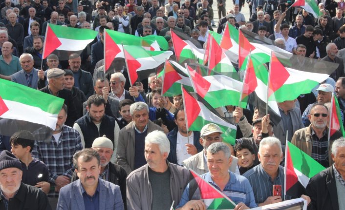 Suluova'da İsrail'in Gazze'ye saldırıları protesto edildi