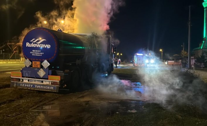 Bolu'da tankerden sızan kimyasal madde ekipleri alarma geçirdi