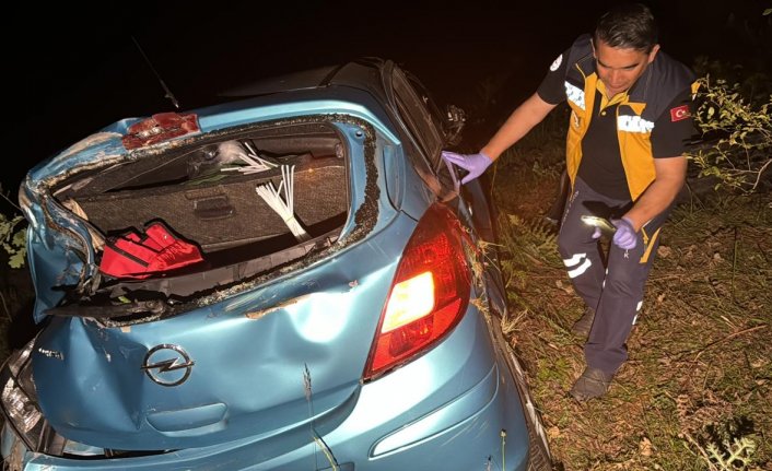 Bolu'da uçuruma yuvarlanan otomobildeki 1 kişi yaralandı