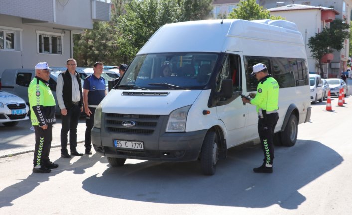 Havza'da şehir içi yolcu taşıyan minibüslere yönelik denetim yapıldı